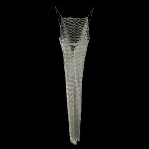 Elegant Silver Mesh Dress